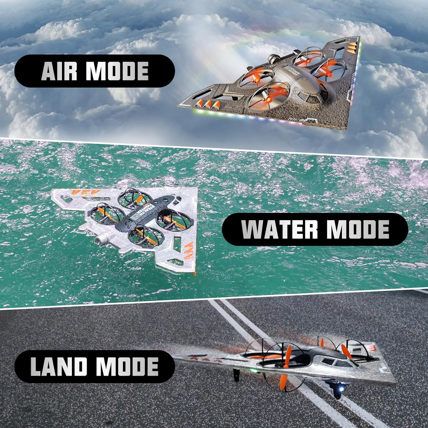 3-in-1 RC Jet Plane, Remote Co - Drone Rc Fighter Jet ulasan dan harga
