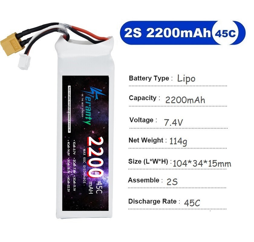 2PCS 7.4V Lipo 2S Battery 1500 - Drone Rc Leading ulasan dan harga